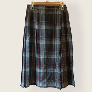 Plaid/Tartan Wrap Skirt - Midi